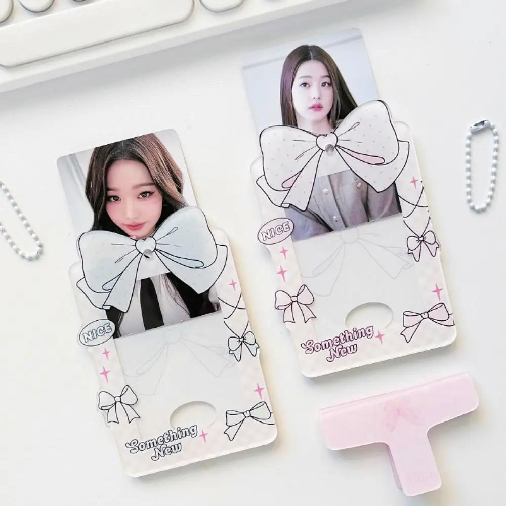 Kawaii Balletcore الكورية المعبود Photocard حامل القوس INS الكورية نمط بطاقة كم غطاء بطاقة الهوية الاكريليك حامل بطاقة الحافلة طالب