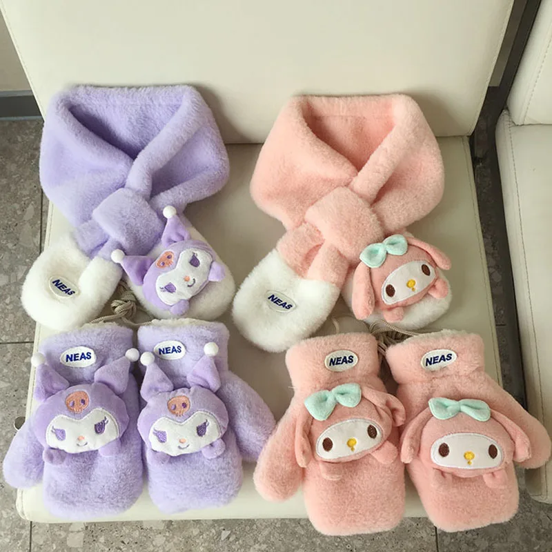 

For Kulomi scarf Gloves- cute cross-wrap style - winter warm - for students - cycling in winter