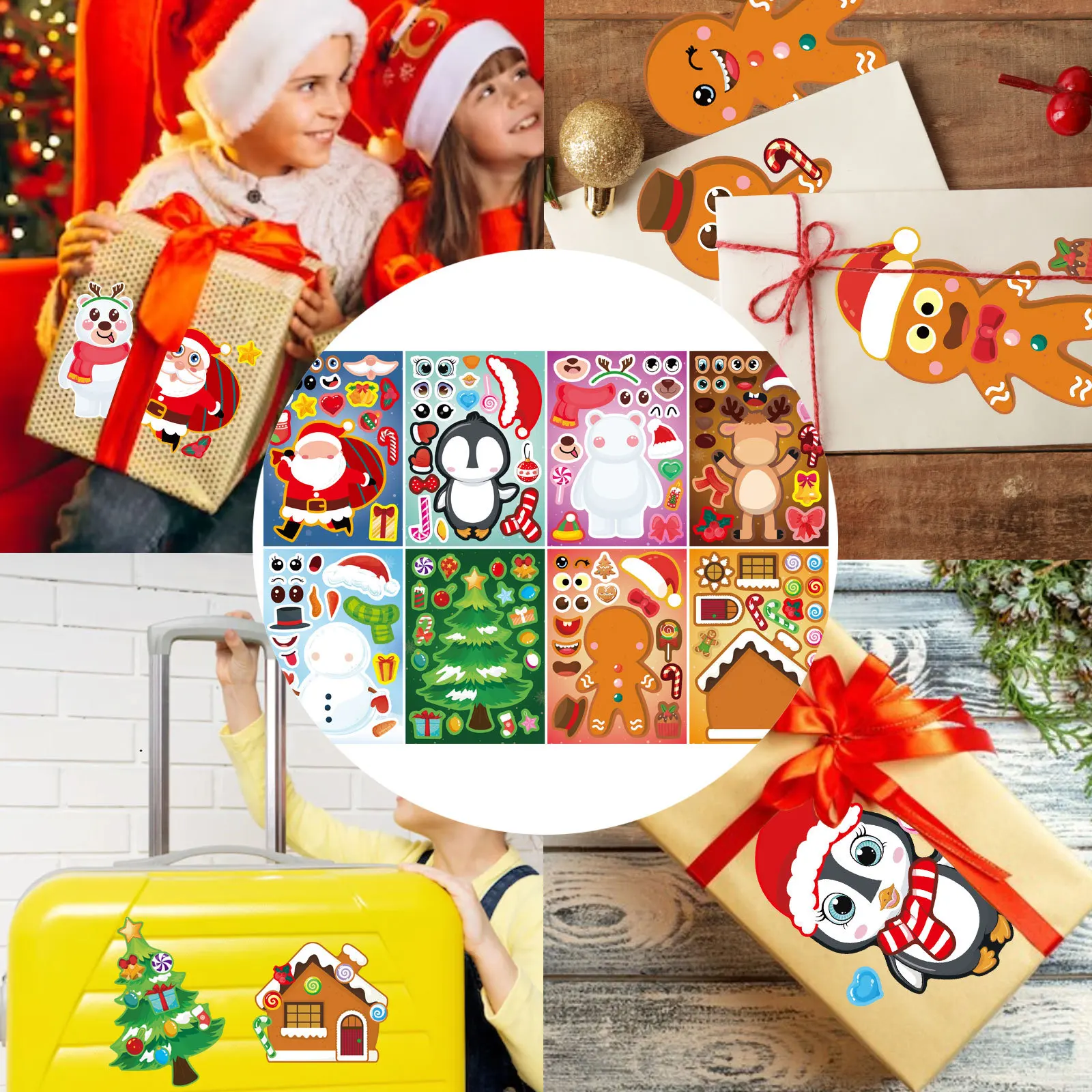 24枚入り クリスマスパズルステッカー サンタ 雪だるま ク - Kids Toys Xmas のレビューと価格