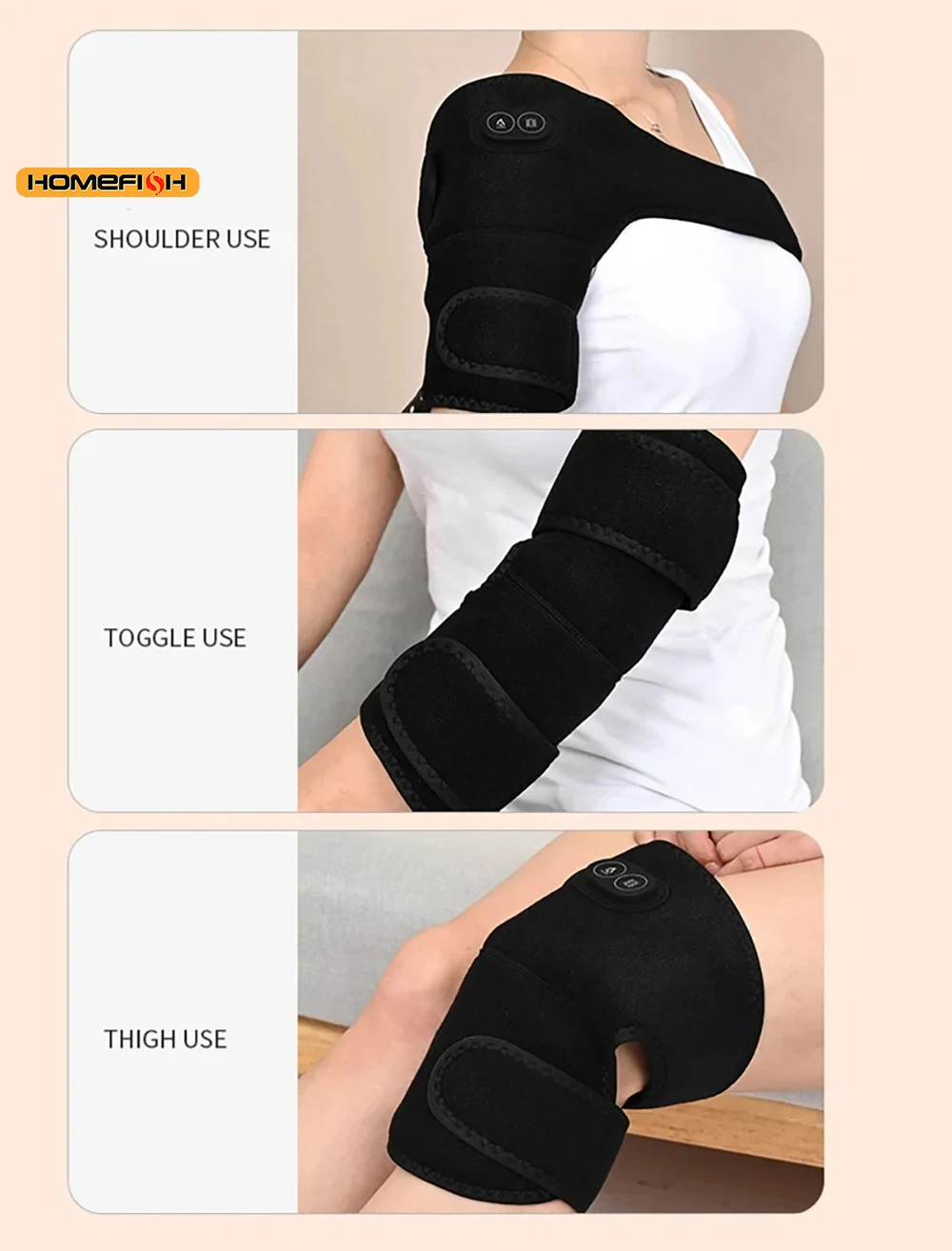 Smart Heated Massage Brace for Shoulder - Support with Graphene Heating & Pulse Vibration for Joint & Muscle Massage image 5