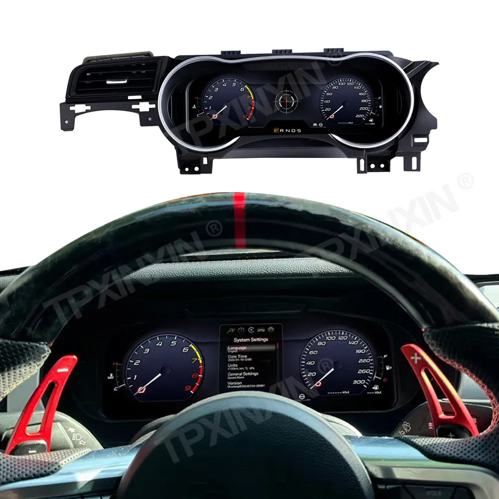 

Обновление 2025 12,3 дюйма для Ford Mustang 2015-2020 ЖК-цифровой приборной панели, умный одометр, спидометр, QLED экран, кабина