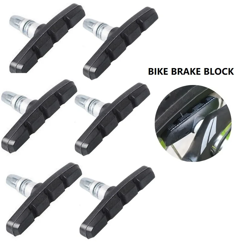 1/2pc Bike Brake Blocks Rubber Cycling Part Tools MTB Mountain Road Bicycle Lightweight V-brake Shoes Pads Bicycle Accessories