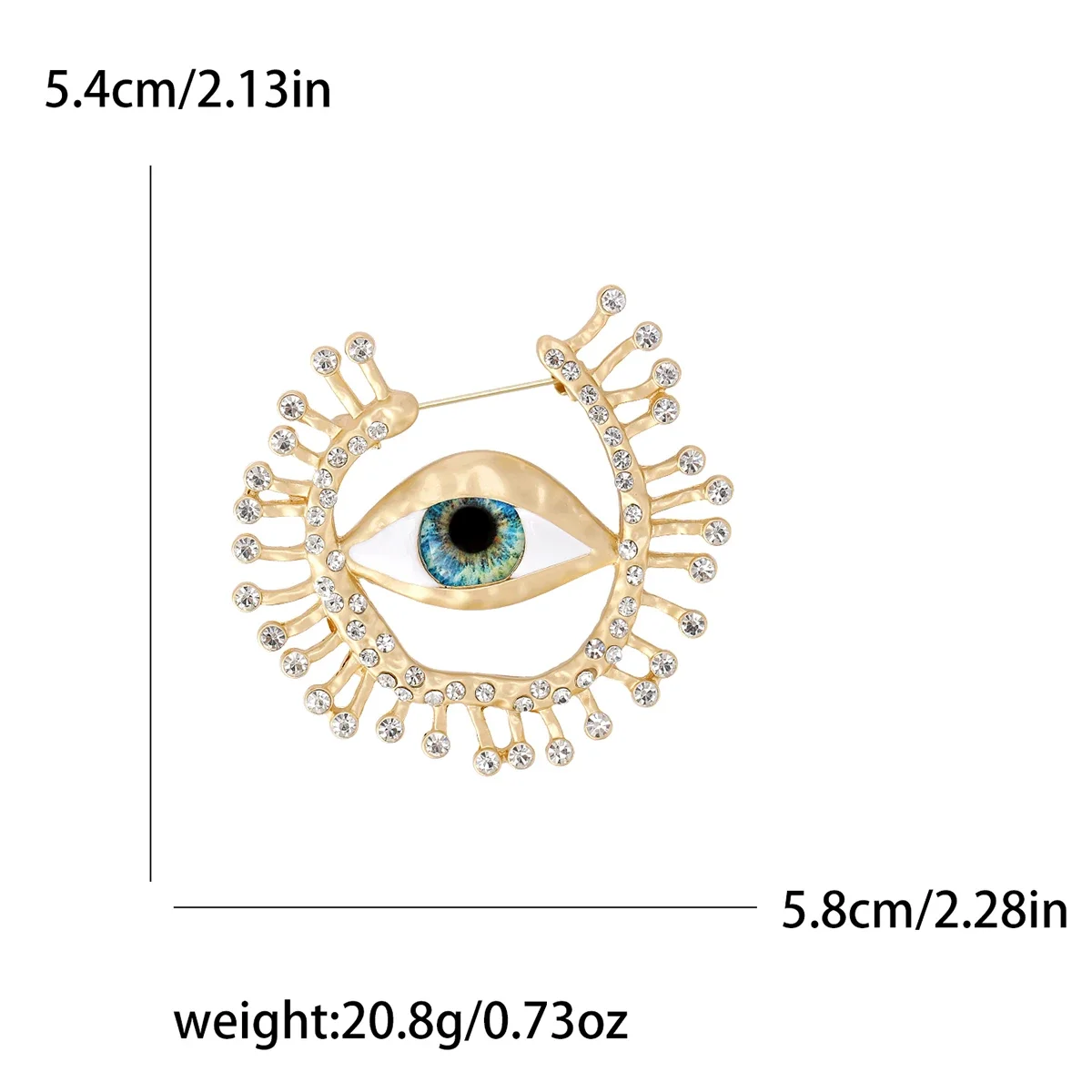 Popular Rhinestone Devil's Eye Brooches for Women Unisex Enamel Glasses Pins Event Party Decoration Clothes Accessories