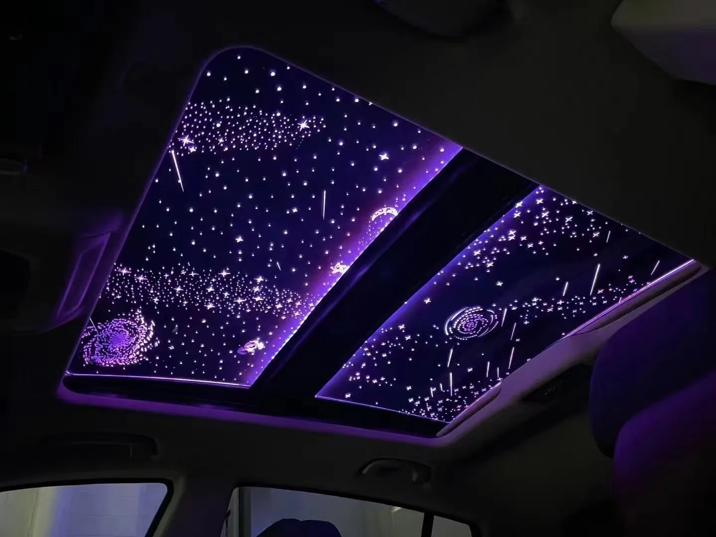 Waterproof Color Changing Starry Sky Film Car Panoramic Sunroof Interior Night Atmosphere Decoration Light