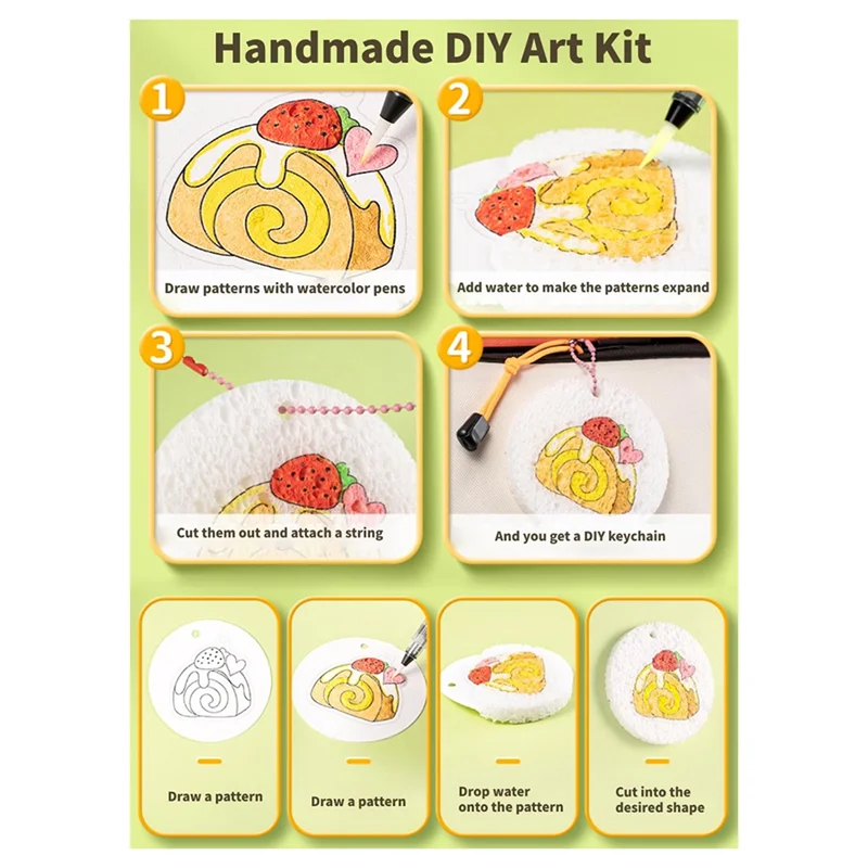 PORK-Magic Puffy Paint, волшебная губка для рисования на холсте, набор для рисования текстурой пены, набор для рисования текстуры пушистого попкорна