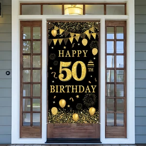 علم معلق بالعلم الأسود والذهبي ، زينة حفلة أعياد الميلاد ، سنة البالغين ، 18 درجة ، 30 درجة ، 40 درجة ، 50 درجة الذكرى السنوية ، 30 ، 40 ، 50 ، 60 سنة أفضل 12 مبيعات حفلة الذكرى السنوية الخمسين - رقم 12
