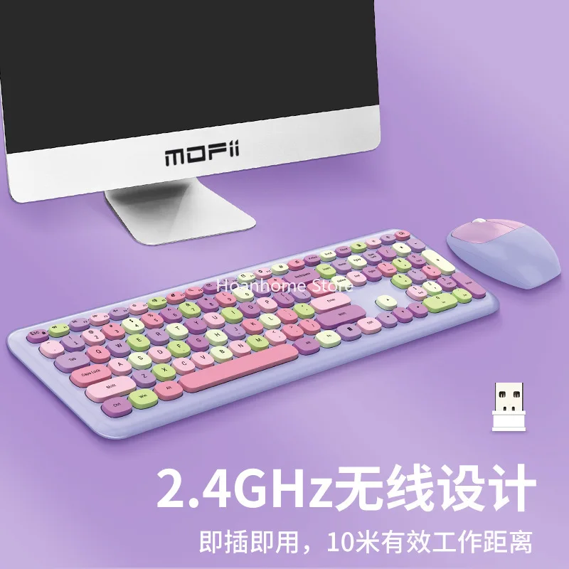 

Colorful Lipstick Girl Wireless Office Keyboard Mouse Suit
