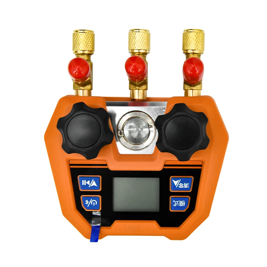 DMG-4B Digital Double Gauge Valve Electronic Manifold Instrument Refrigeration Maintenance Digital Manifold Gauge -14~800psi
