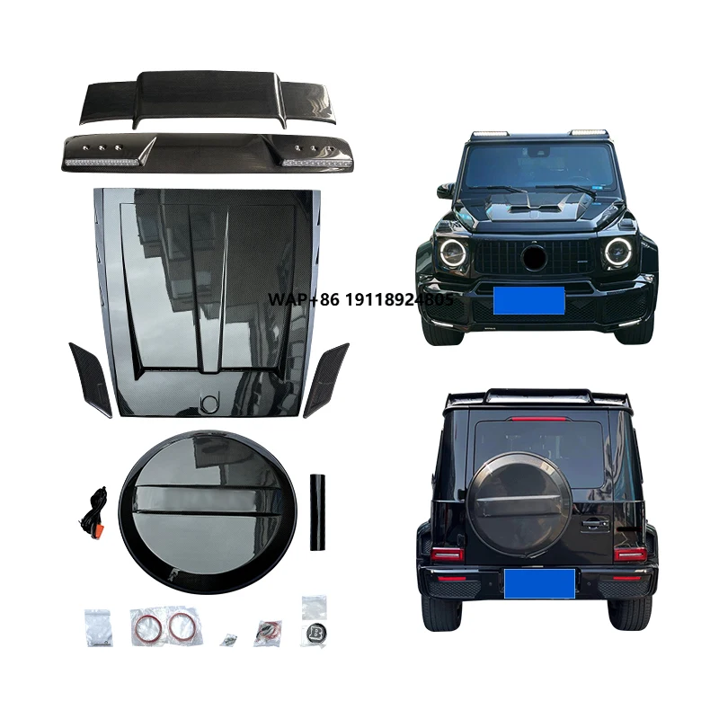 

Car Modification Spoiler Engine Hood Bodykit Tire Cover-G630 G35 G500 Carbon Fiber New Condi for 2019-2024 G Class