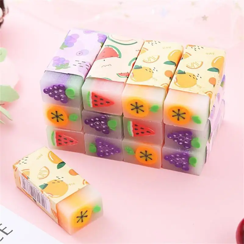 Cartoon creative fruit eraser elementary school exam pencil eraser Student stationery supplies drawing Sketchless eraser