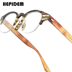 HEPIDEM Buffs Glasses Men Brand Design High Quality Round Women Sunglasses Luxury Eyewear Buffalo Horn Eyeglasses