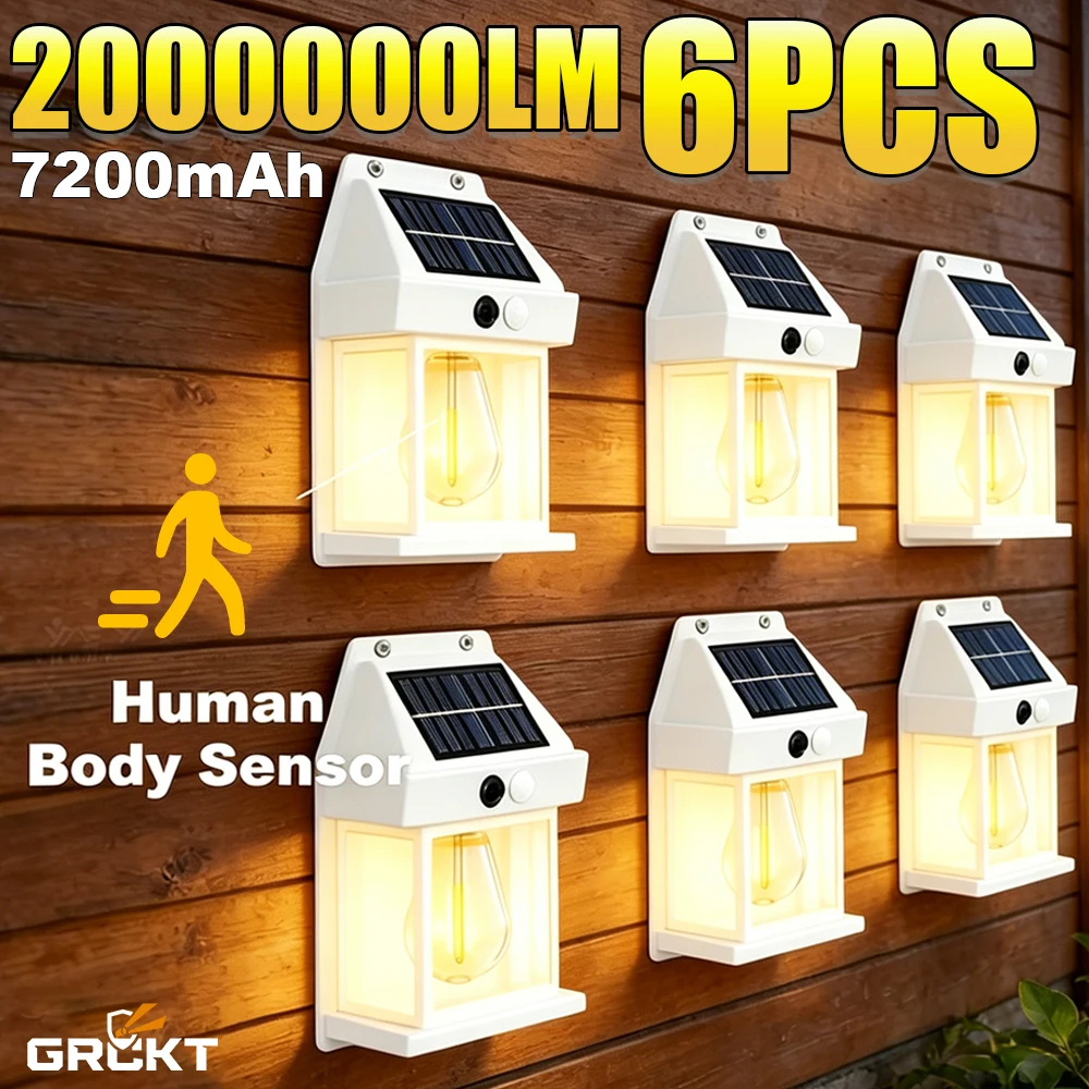 6pcs-屋外モーションセンサー-ソーラーウォールライト-ip68防水-ledセーフティライト-パティオ-デッキ-ポーチ-納屋-バルコニー-庭-ガレージ-中庭用-ナイトライト