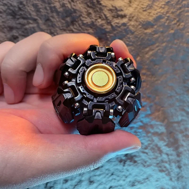 Edelstahl 08 Rüstung Transforming Fidget Spinner EDC Spielzeug ADHS Anti Stress Sensorisches Zappelspielzeug Metall Hand Spinner