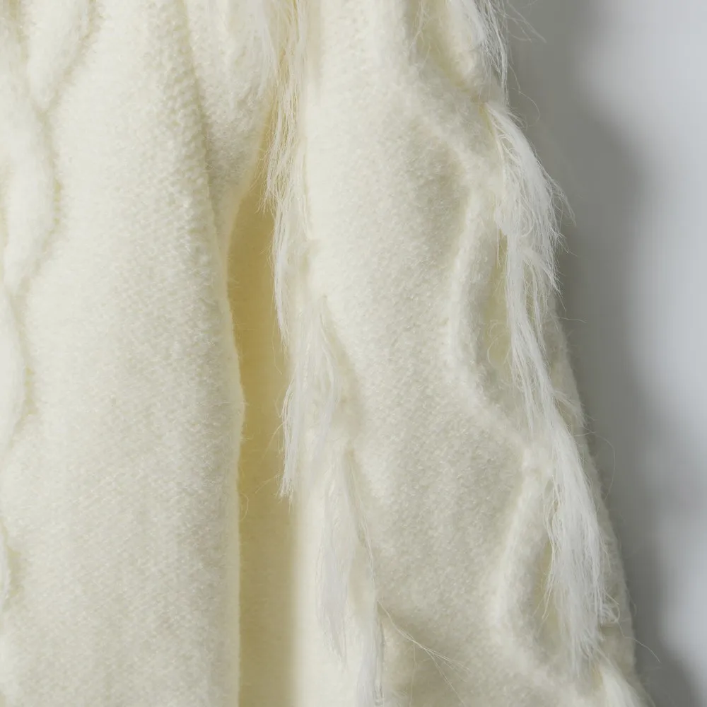 Suéteres con cuello Halter liso básico con hombros descubiertos, ropa de invierno tejida de diseñador, jerséis sexys, Tops para mujeres y niñas