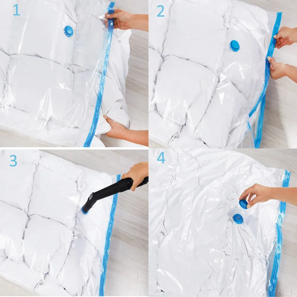 Vacuum Storage Bags for Clothes Quilt Down Jacket Travel Home Organizer Saving Closet Space Vacuum Seal Compression Bag