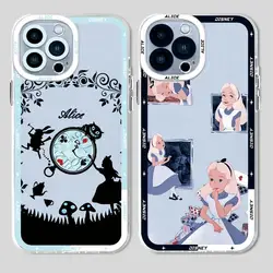 Disney Alice in Wonderland Phone Case for Apple iPhone 15 Pro Max 13 14 Plus 12 Mini 11 Pro XR 8 SE 7 8 XS MAX Cover