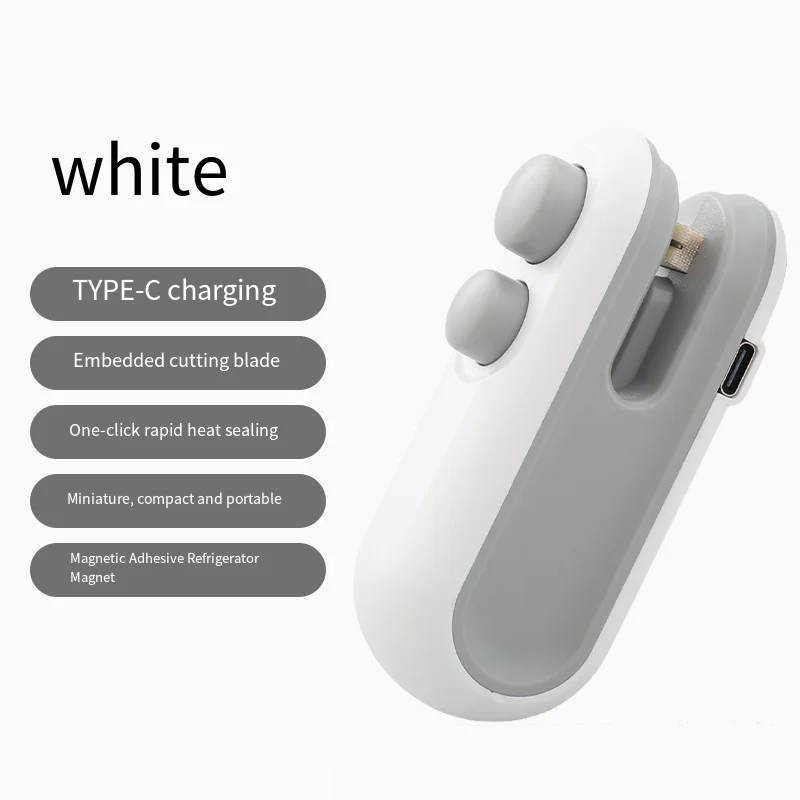 آلة الختم الصغيرة USB قابلة للشحن الحرارة السدادة حقيبة التخزين حزمة بلاستيكية جهاز غلق أكياس الطعام كليب حقيبة يده الغذاء سدادة حرارية