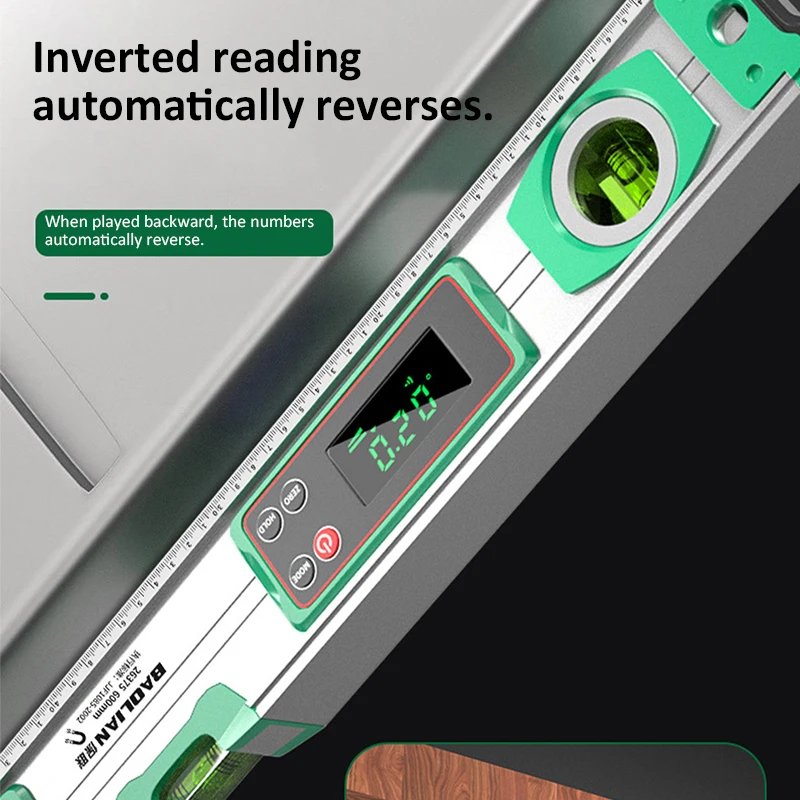 

30/40/50cm Level Ruler Digital High Precision Multi-function Aluminum Alloy Body Magnetic Level Ruler Vertical/horizontal/45 °
