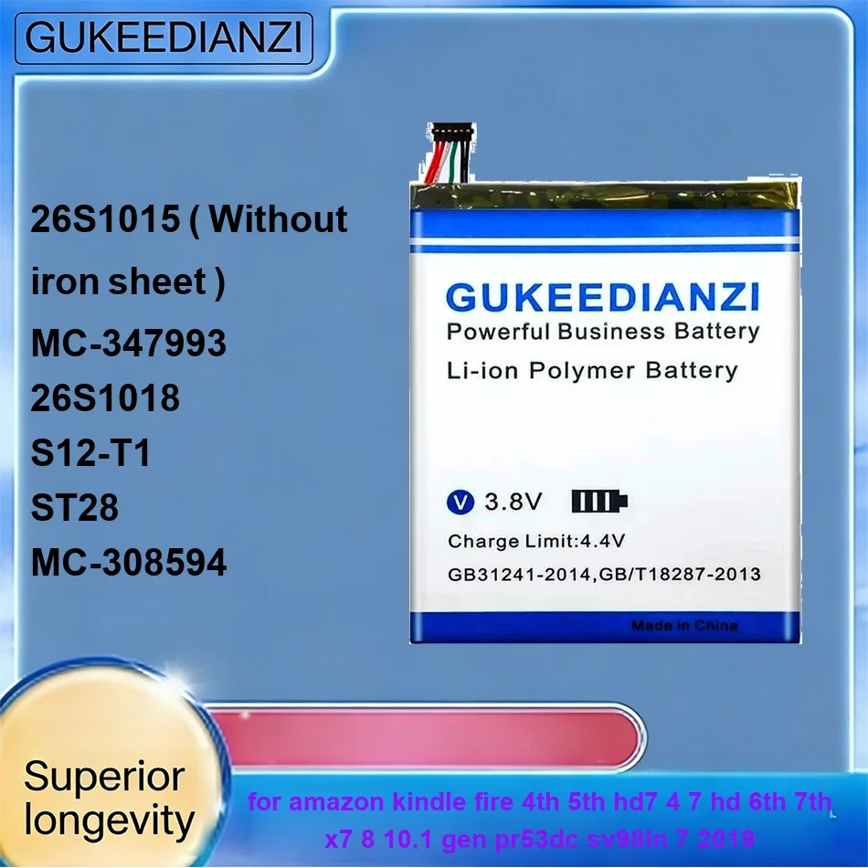 

Battery S12-T1 MC-308594 26S1018 For Amazon Kindle Fire 4TH 5TH HD7 4 7 HD 6TH 7TH X7 8 10.1 Gen pr53dc sv98ln 7 2019