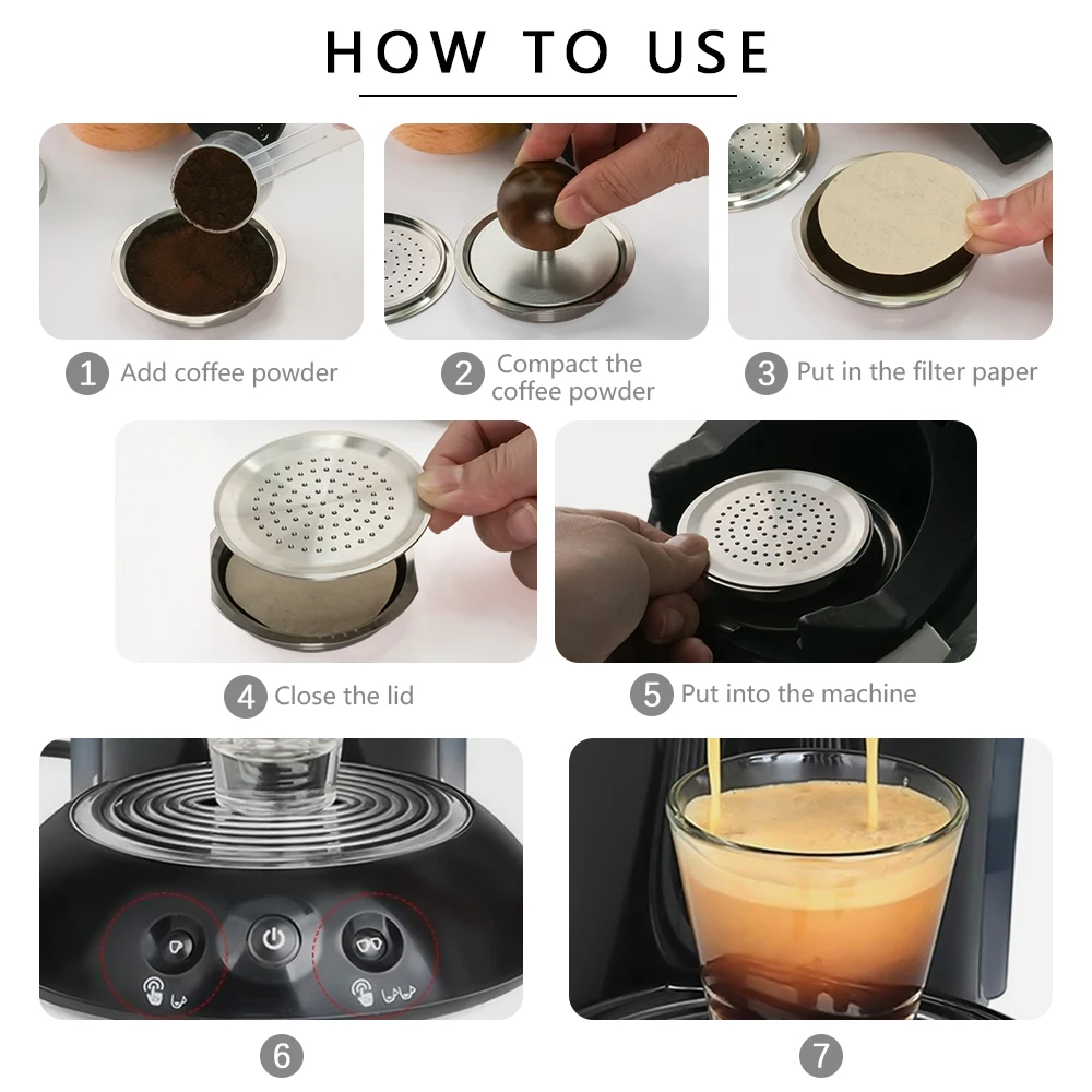 Refillable Coffee Pod Compatible With Senseo Espresso Machine Coffee Filter Paper Stainless Steel Reusable Coffee Capsule