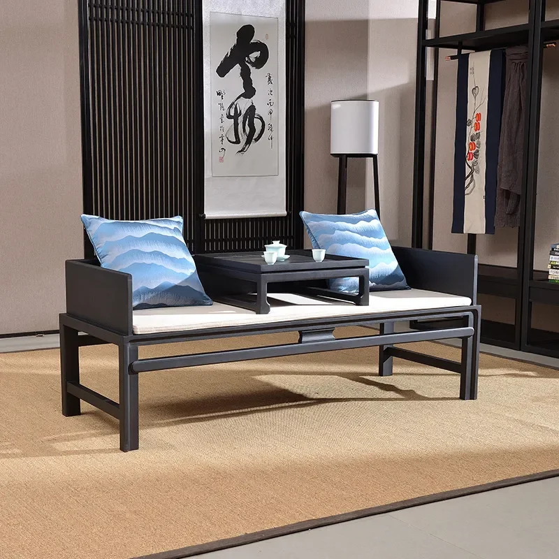For Solid Wood Arhat Bed New Chinese Style Three Seater Sofa Living Room Small Apartment Zen Simple Modern Chaise Longue