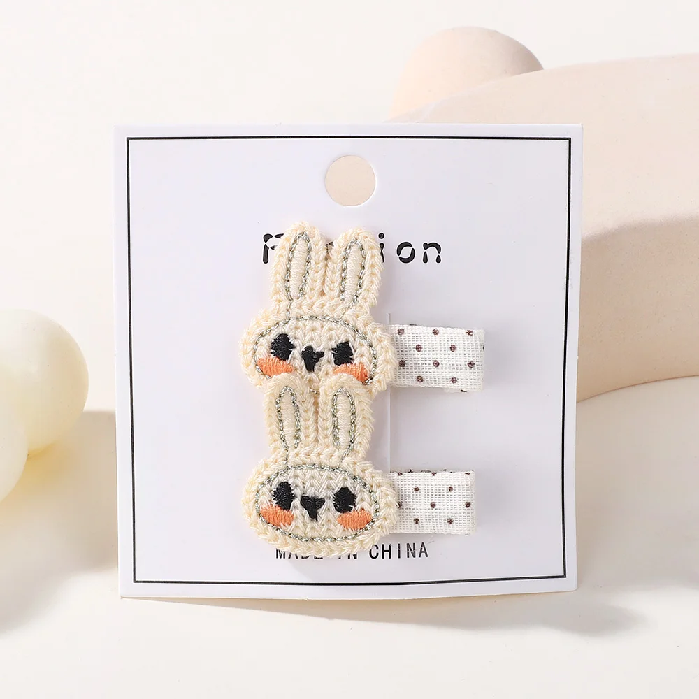 

LOVEKIKI 2Pcs/lot Kniting Rabbit Hairgripes for Baby Girl Flower Hairbangs Hairclip Polka Dot Boutique Toddler Hair Accessories