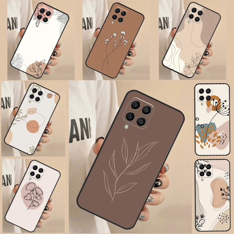 Abstract Plants Case For Samsung Galaxy A34 A54 A24 A14 A13 A23 A33 A53 A12 A22 A32 A52 A21S A51 A71 Cover