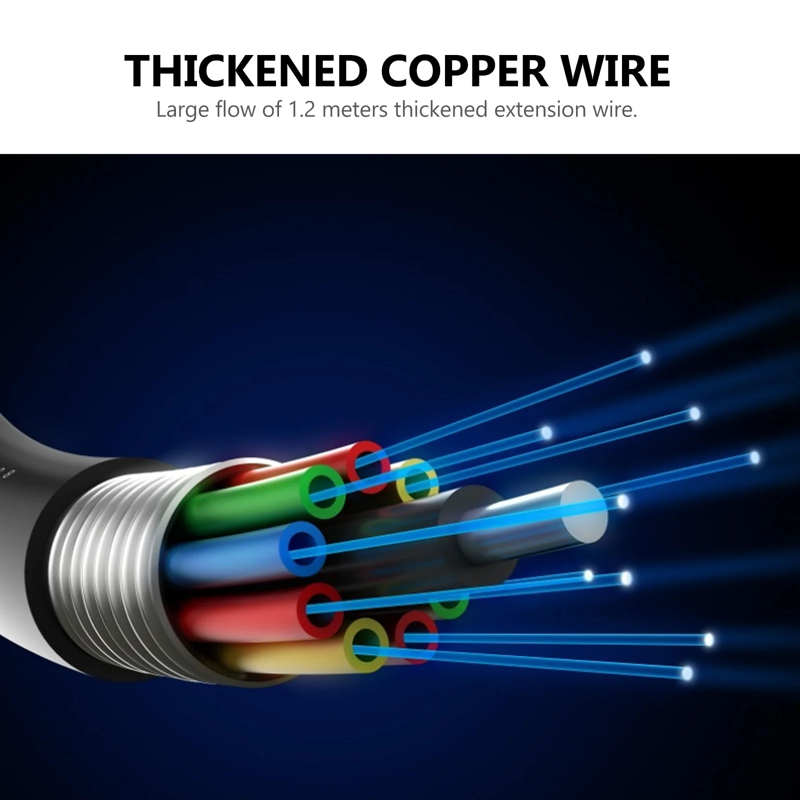 

Car Cigar Lighter Extension Cord 1.2M Thickened Cable Rubber Coating Copper Core Durable Vehicle Power Splitter Plug Adapter For