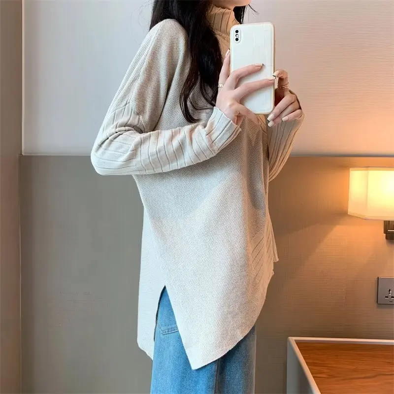 2022 Autumn Winter Women Sweater Turtleneck Cashmere Sweater Women Knitted Pullover Fashion Keep Warm Loose Tops