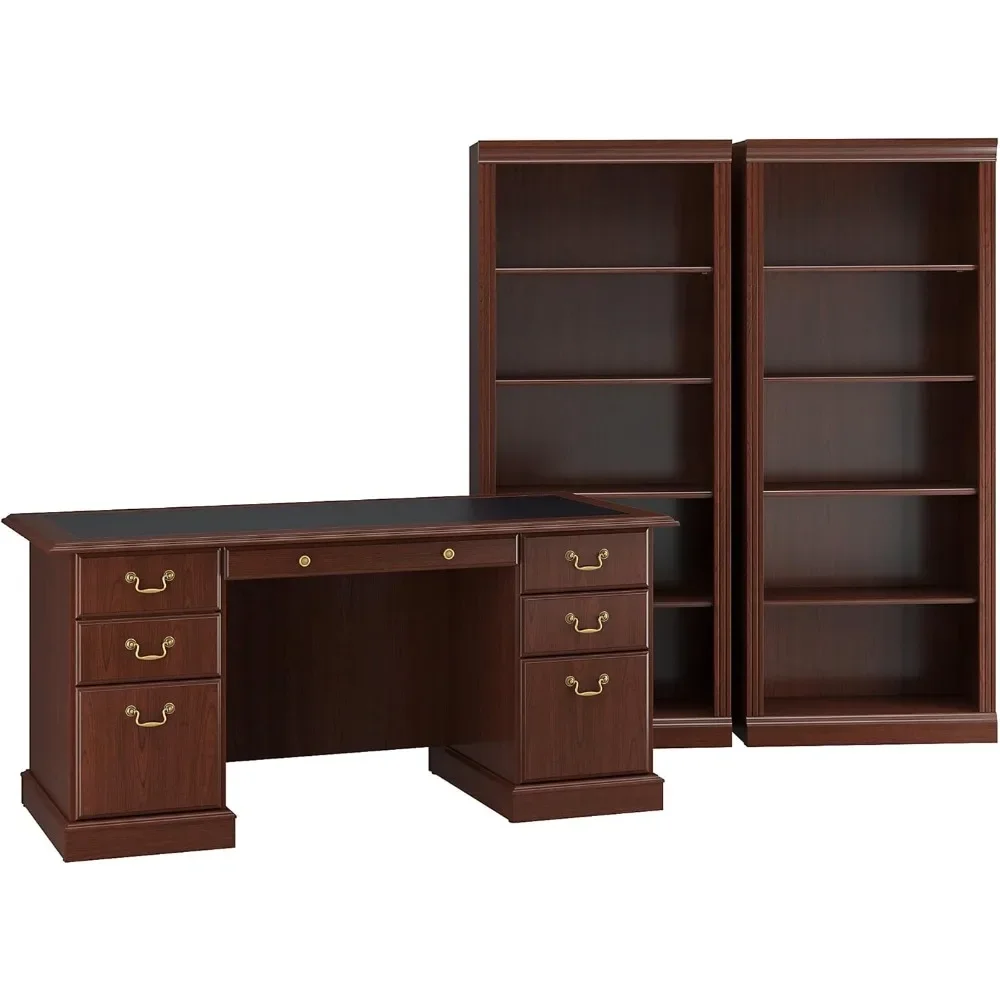 

Executive Desk and Bookcase Set in Harvest Cherry