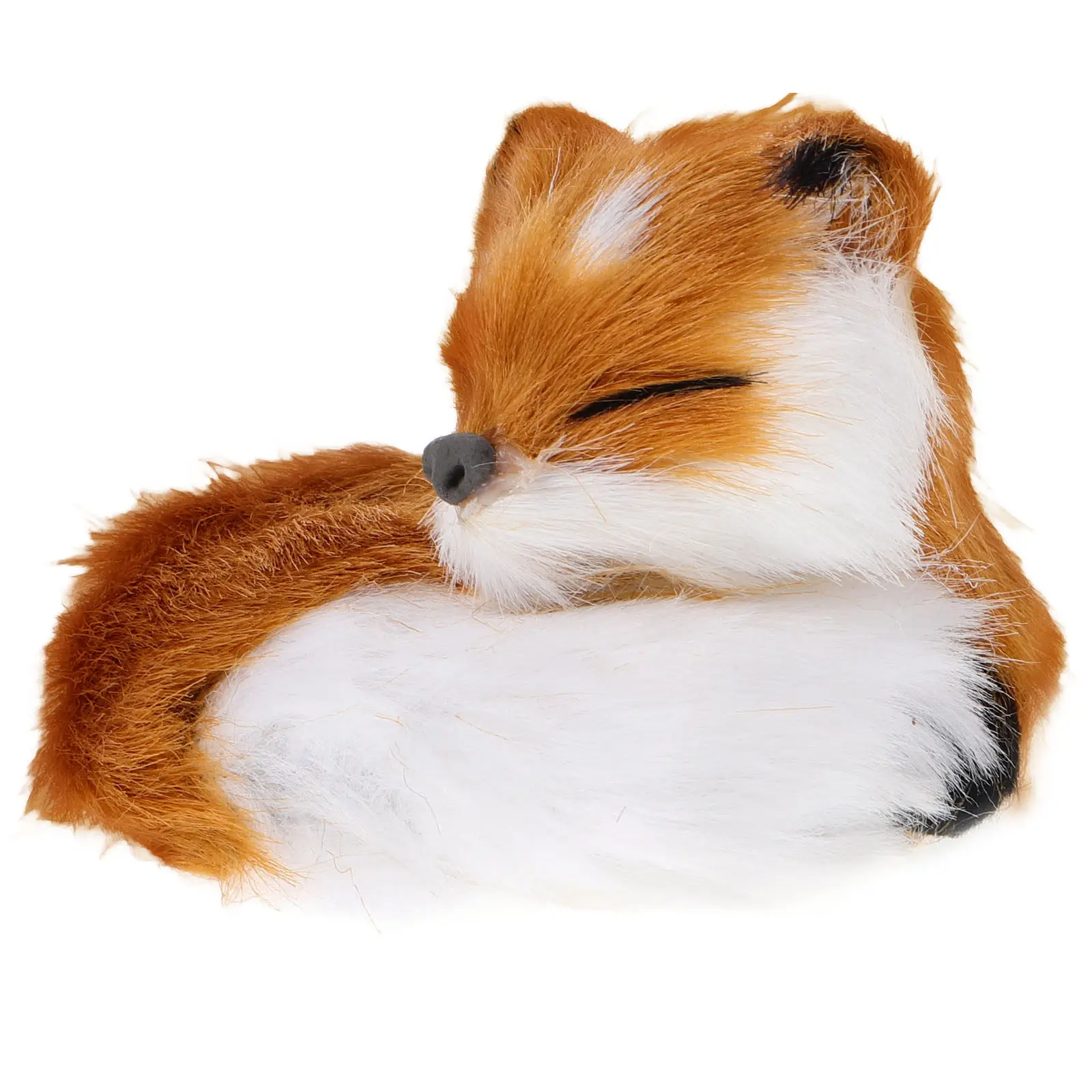 

Realistic Fox Stuffed Animal Faux Soft Material Decoration Home Office Desktop Cute Kid Friendly Wildlife Ornament