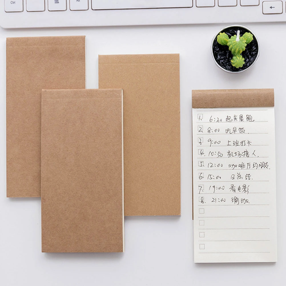 

12 Pcs Mini Schedule Book Creative Notepad Portable Agenda Notebook Planning Kraft Paper Tear Off Memo Pad