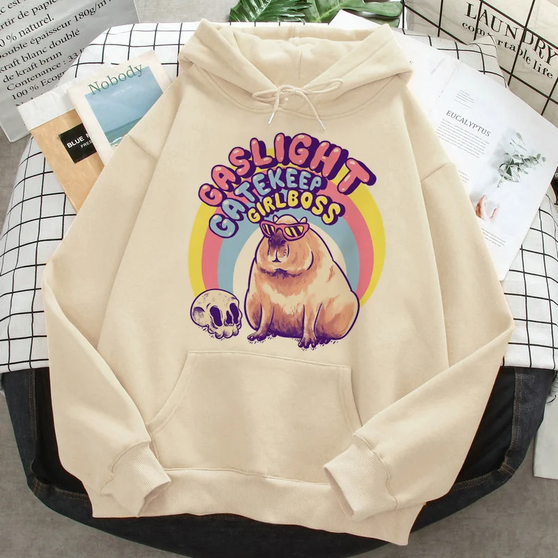 Capybara hoodies men y2k aesthetic Winter  pulls man anime pulls