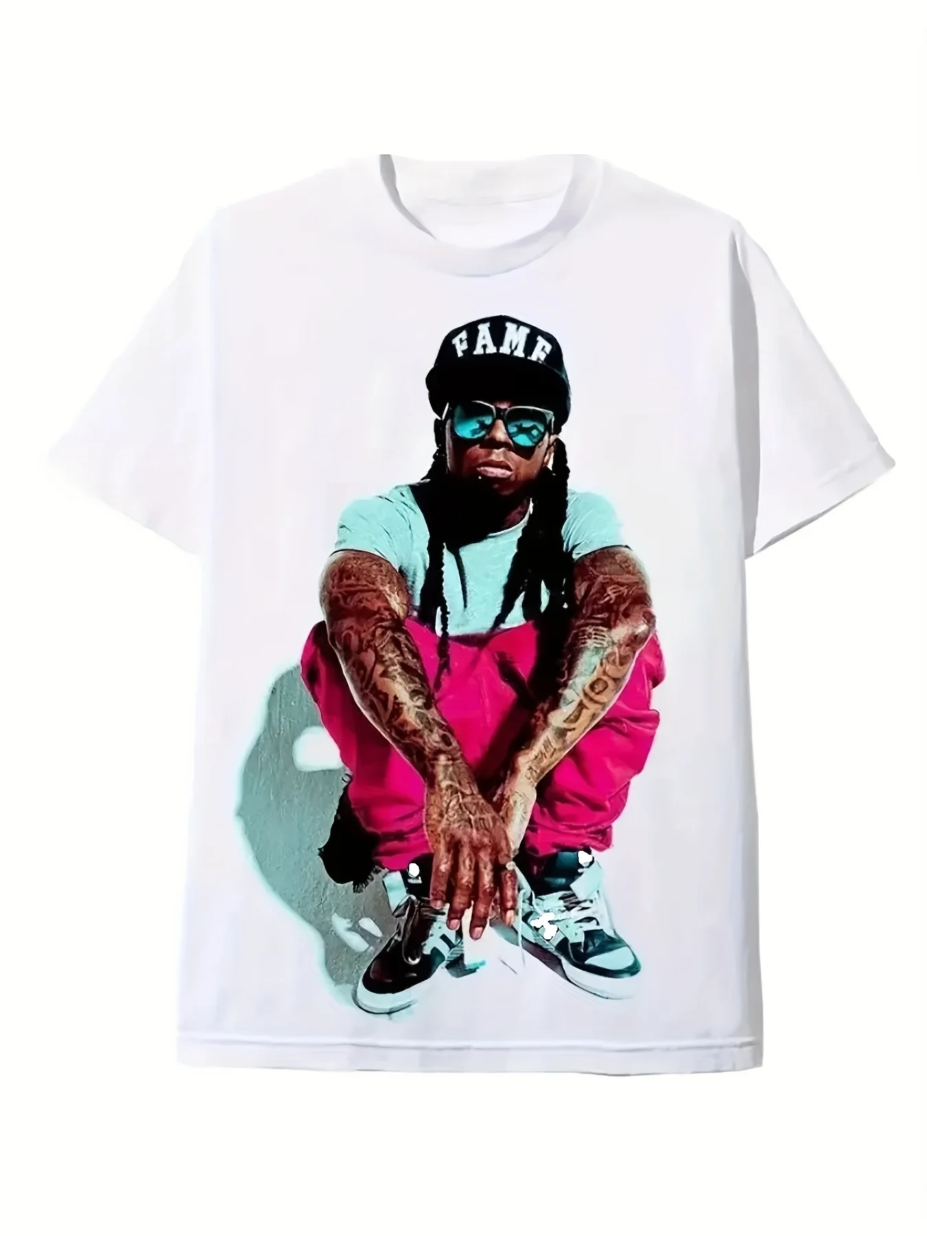 

Casual summer T-shirt LIL WAYNE PINK Tee T-Shirt Comfortable 200-gram pure cotton T-shirt