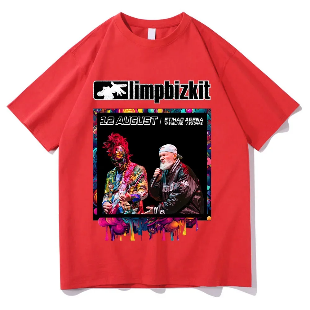 تي شيرت Limp Bizkit Big Bounce Party 2026 تي شيرت عصري عتيق ملابس الشارع الشهير قطن قصير عيد الميلاد غير رسمي للرجال والنساء ملابس هاراجوكو مسلية #4