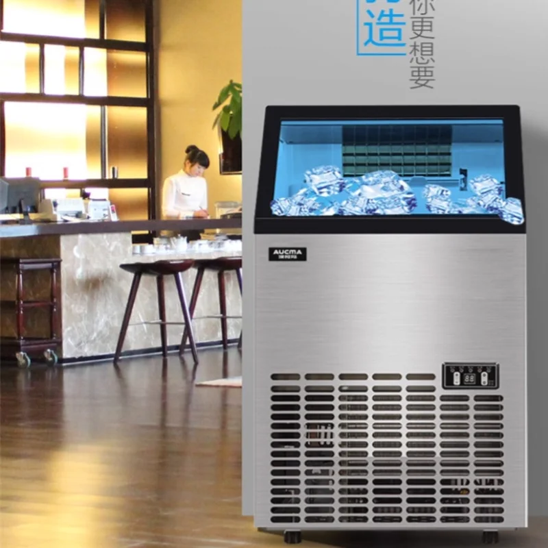 

Ледогенератор коммерческий, производительность 50 кг/24 ч, автоматическая машина для производства кубикового льда, для дома, баров, кофеен, чайных магазинов
