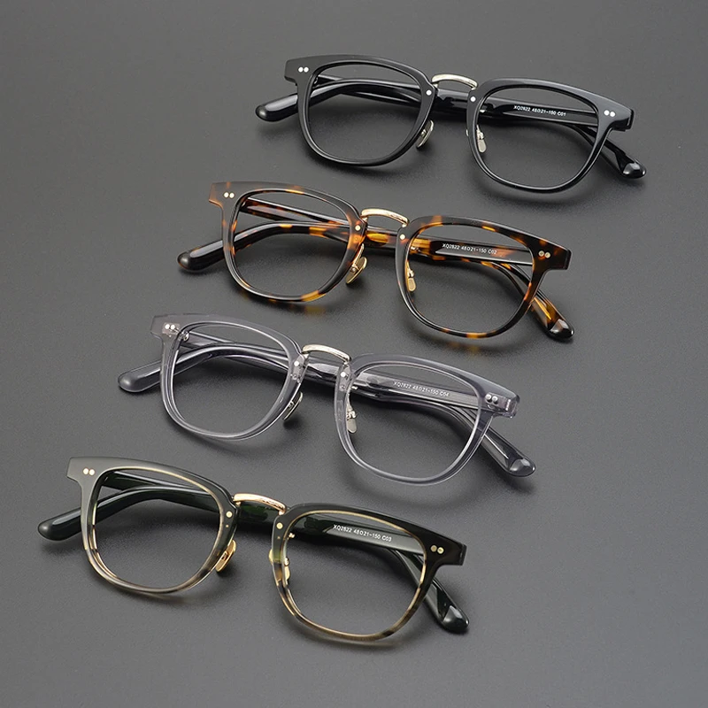 Vintage Acetate Eyeglasses Frame Men Prescription Myopia Optical Glasses Frame Women Retro 2023 New Korea Luxury Brand Eyewear