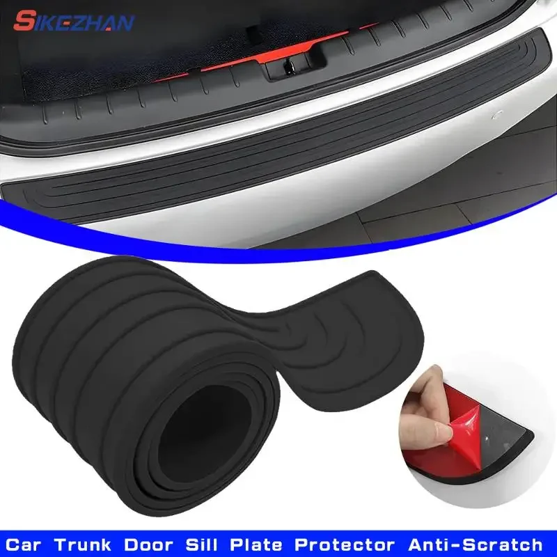 Protecteur universel de plaque de seuil de porte de coffre de voiture, bande de protection Anti-collision en caoutchouc anti-rayures pour pare-chocs arrière