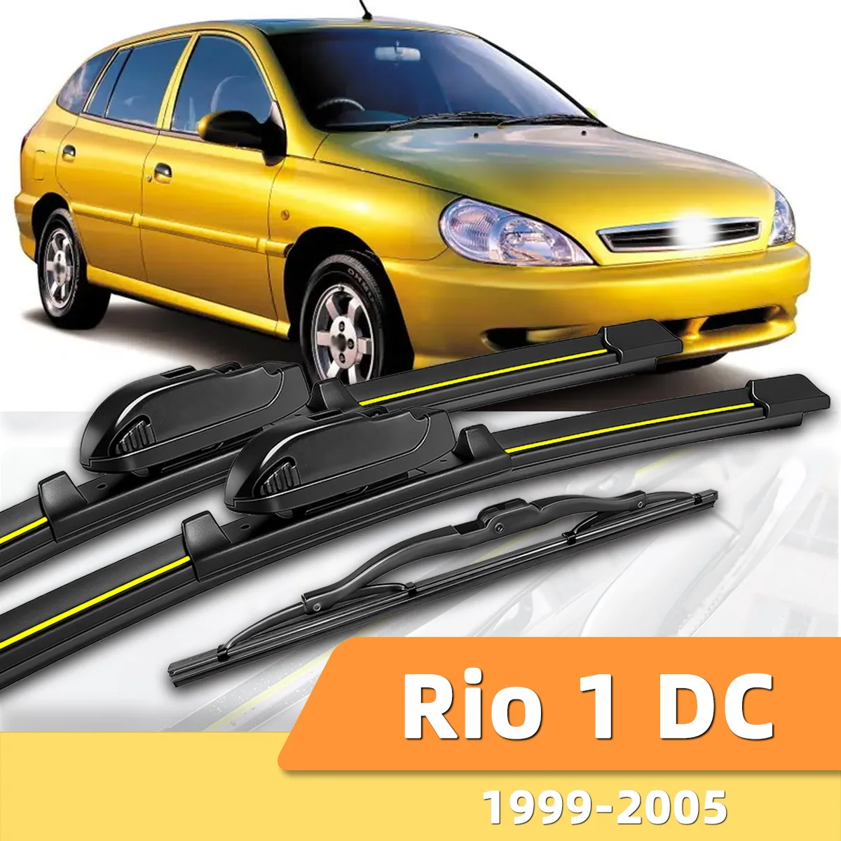 

Подходит для KIA Rio 1 DC 1999-2005, передние и задние дворники, прочные аксессуары для автомобильных стекол 2000, 2002, 2003, 2004 годов выпуска.