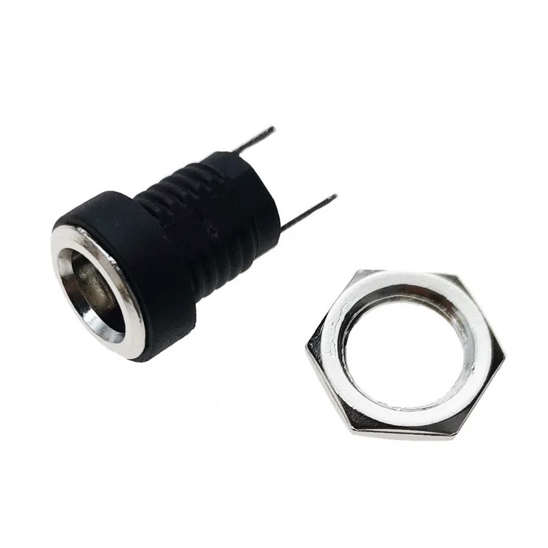 10Pcs DC022B DC-022B Black DC Power Jack Socket Connector 5.5*2.1mm 5.5*2.5mm 5.5x2.1 mm 5.5x2.5mm Waterproof Cap