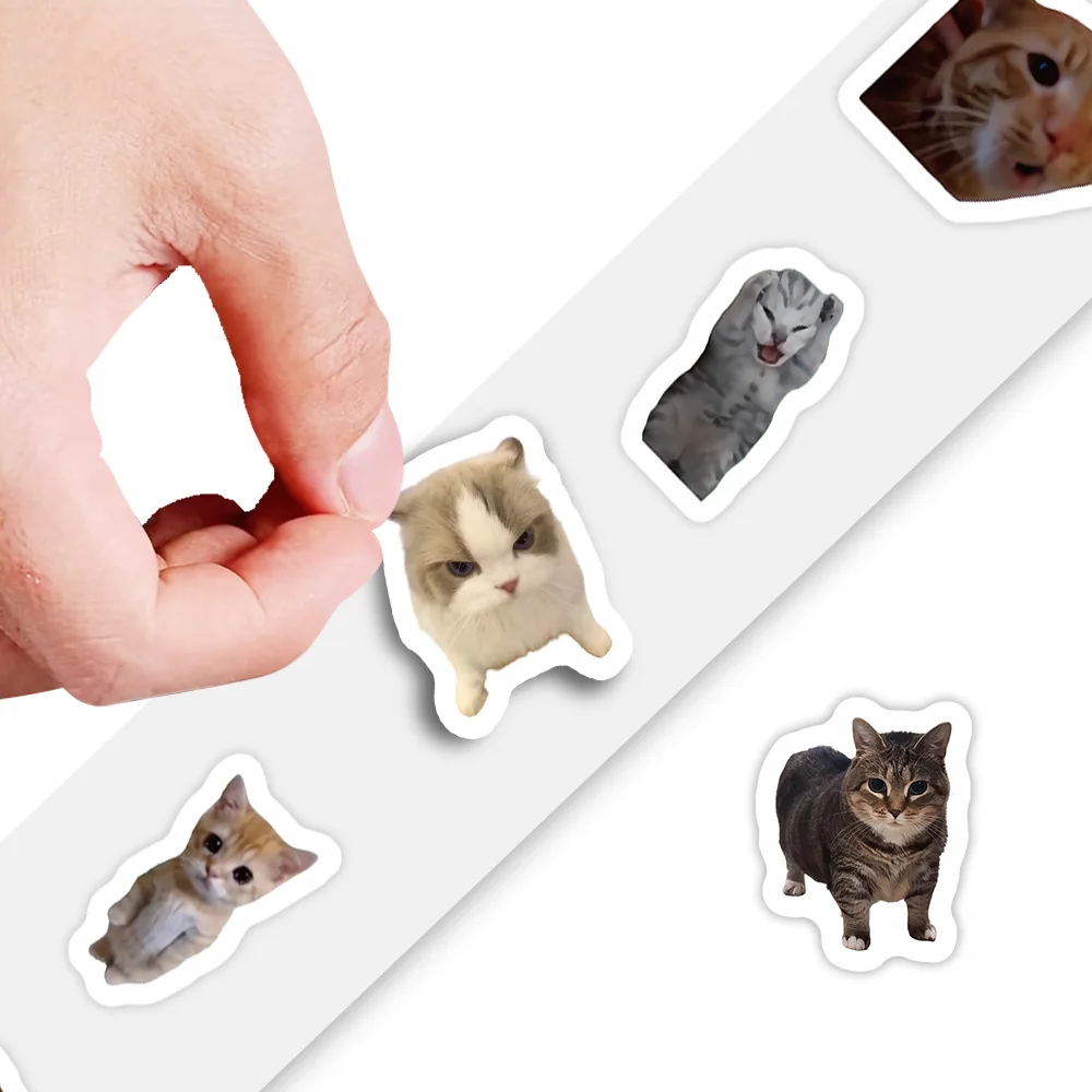 500 قطعة من ملصقات مضحكة على شكل قطة ميمي إيموجيس لفة ملصقات جراب الهاتف اللوحي والتزلج