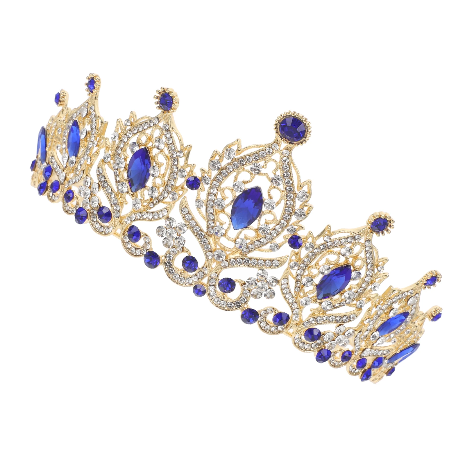 

Crystal Crown Tiara Wedding Accessories Bridal Thick Silver Women Pageant Crowns Birthday Party Photo Shoots