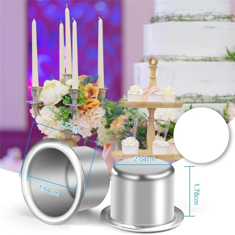 Suporte de velas pequenos de metal GOOD-20PCS, luzes de chá, velas de mesa de inserção de vela prateada, suporte de vela para velas de árvore