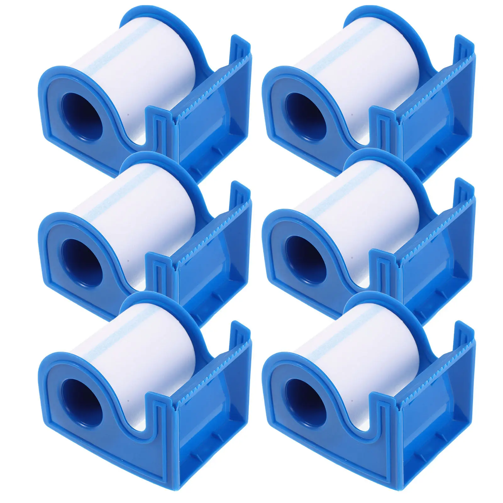 6Pcs Breathable Nonwoven Tape Surgical Adhesive Bandage with Dispenser Cutter for Sensitive Skin Wound Aid