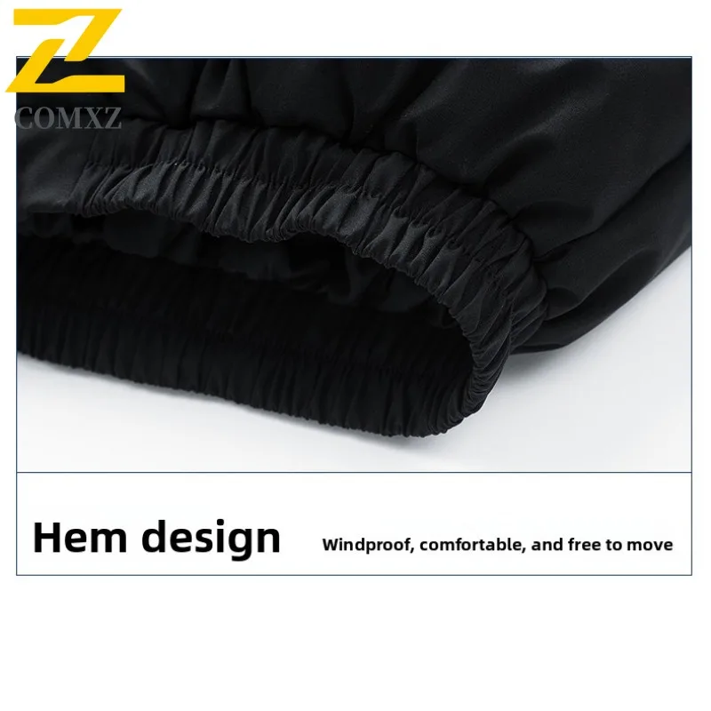 COMXZ 2025 Winter Men Graphene Cotton Jacket Detachable outdoor  Hooded Waterproof Windproof Solid Color Thick Fleece Lined Coat