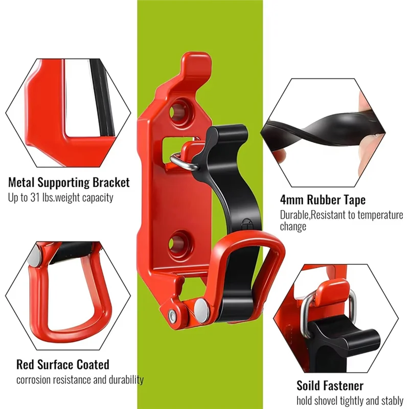 A03Q-1 Stuks Quick Release Schop Bijlbeugel, Gereedschapsbevestiging Wandmontageklem, Oranje - Voor Auto RV Boot