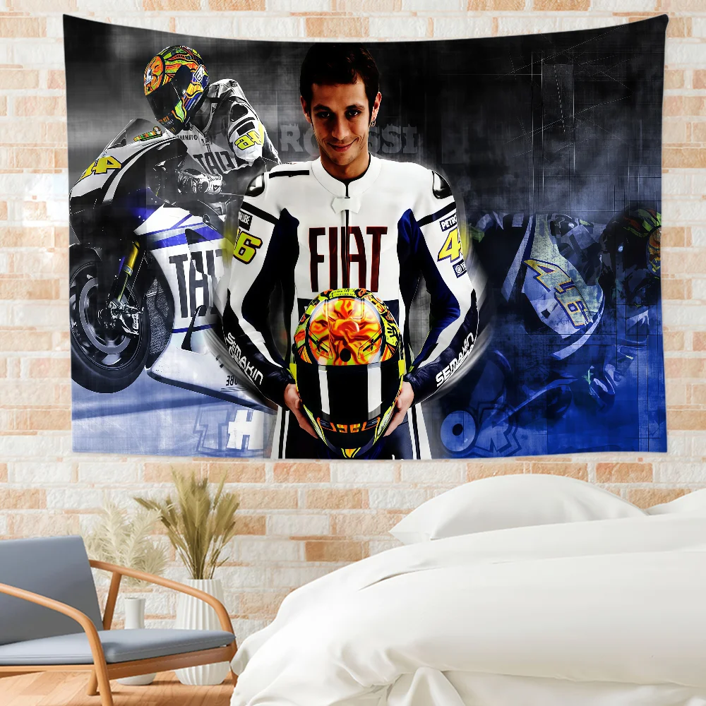 دراجة نارية V-Valentino R-RossiS 46 علم مخصص للتخييم حديقة ديكور خلفيات الحفلات جدار الفن هدايا الأسرة