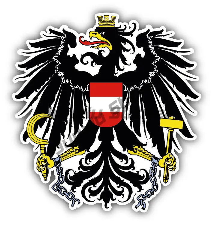 Coat of Arms Austria Car Stickers Austria Shield Emblem Decal Grza Vienna Heart Travel Stamp Cover Scratches Decor Accessories