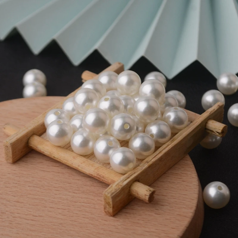 3-20 مللي متر ABS تقليد حبات اللؤلؤ مع ثقب مستدير البلاستيك الاكريليك فاصل فضفاض الخرز DIY بها بنفسك الحرفية صنع المجوهرات الملابس Accesso