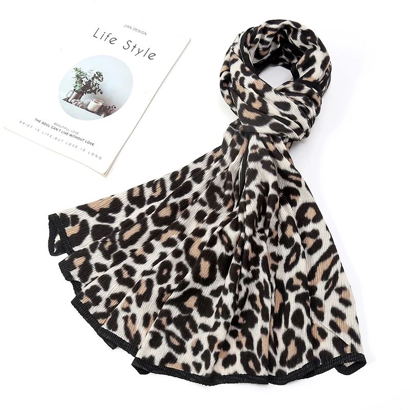 Classic Fashion Leopard Print Scarf Spring Autumn Winter Versatile Ladies Cotton Linen Scarf Shawl Street Style Punk Hip Hop